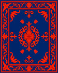 Classic Ornate Scarlet Floral Pattern Rug