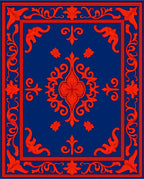 Classic Ornate Scarlet Floral Pattern Rug