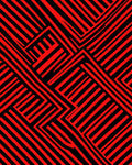 Dynamic Red Black Geometric Stripes Rug