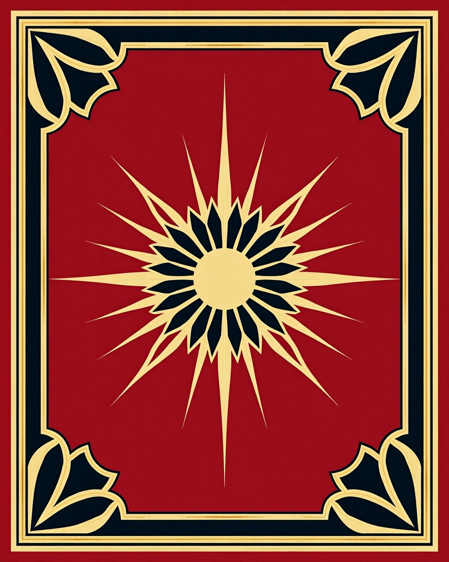 Radiant Sun Geometric Design Rug