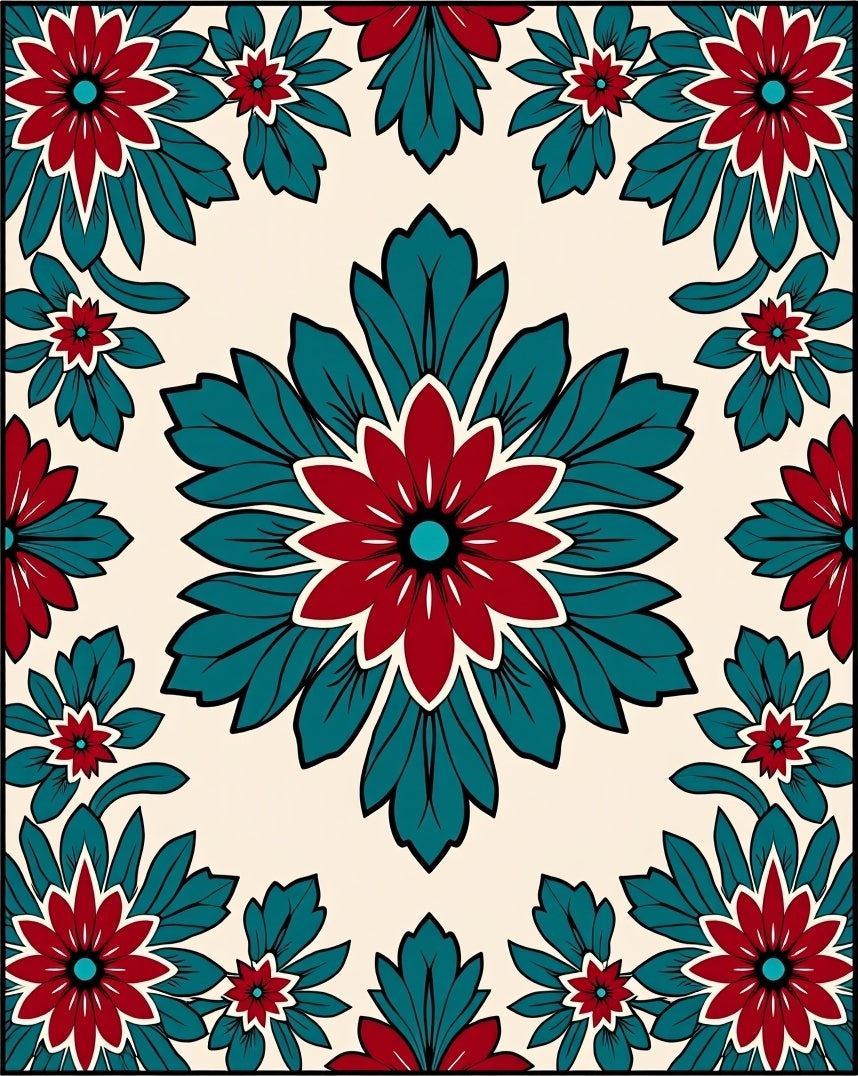 Rich Floral Pattern Design Rug