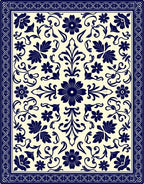 Classic Floral Scrollwork Pattern Rug