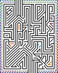Abstract Geometric Maze Design Rug