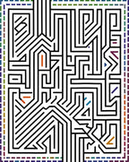 Abstract Geometric Maze Design Rug