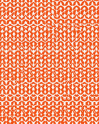 Orange White Intricate Geometric Pattern Rug