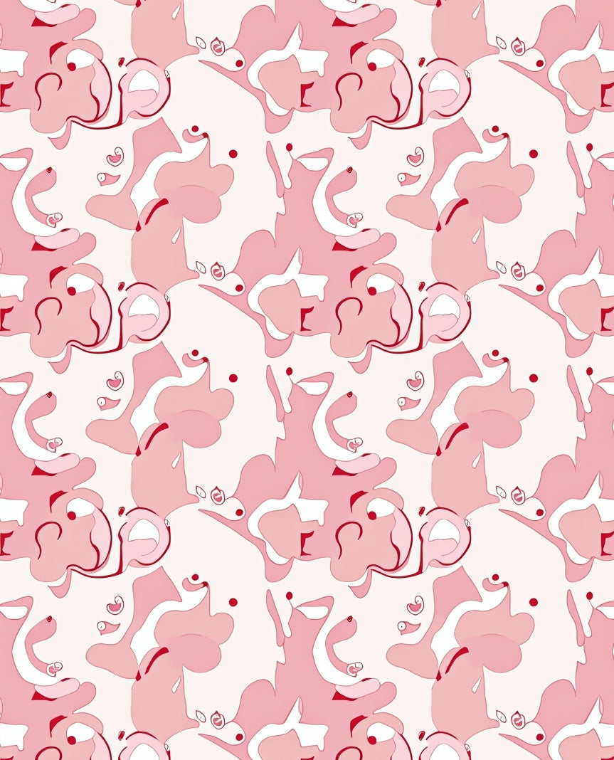 Abstract Pink Swirl Pattern Design Rug