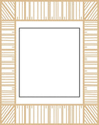 Minimalist Striped Geometric Frame Design Rug