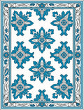 Blue Floral Medallion Vintage Pattern Rug