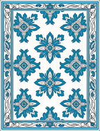 Blue Floral Medallion Vintage Pattern Rug