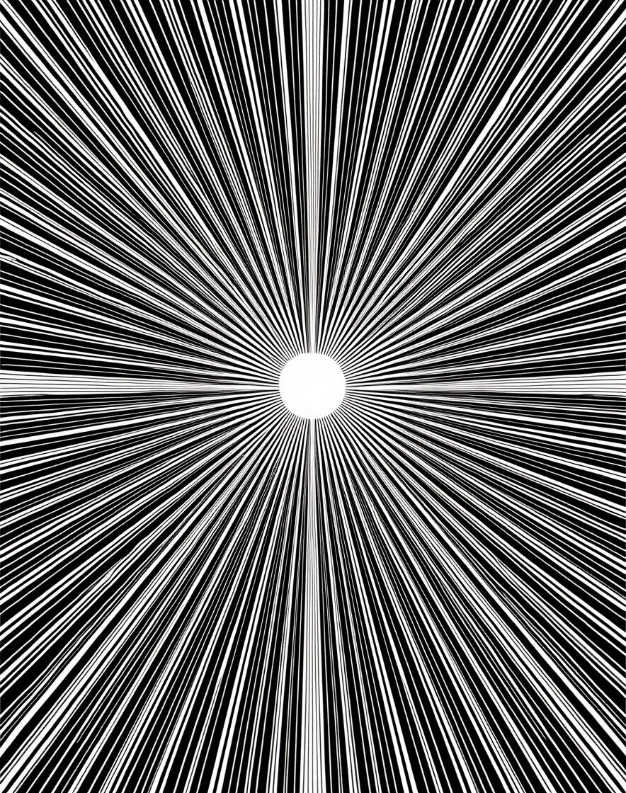 Striking Radial Lines Pattern Rug