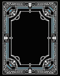 Bold Art Deco Black White Turquoise Frame Rug