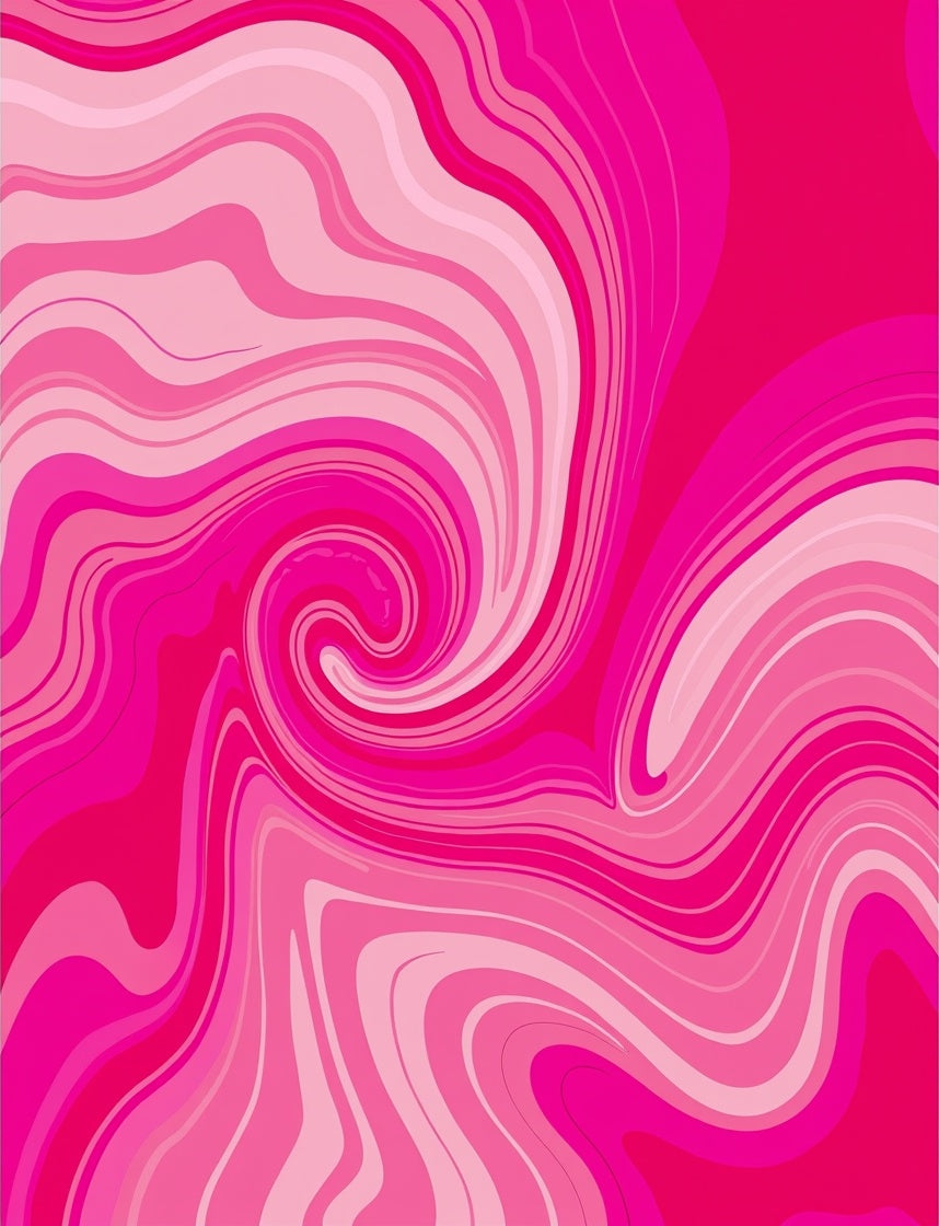 Vibrant Pink Swirl Abstract Design Rug