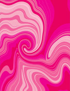 Vibrant Pink Swirl Abstract Design Rug