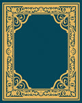 Ornate Gold Floral Border Rug