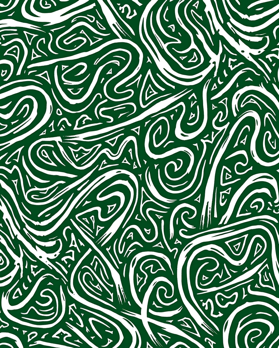 Abstract Swirls Triangle Pattern Rug