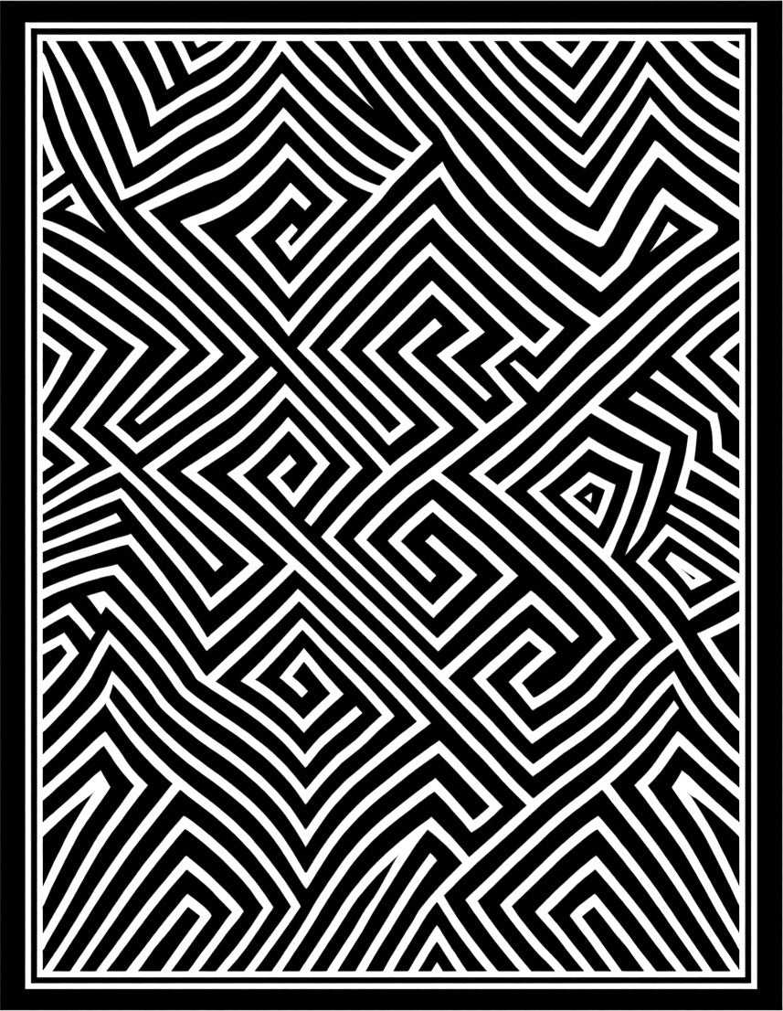 Abstract Maze Geometric Pattern Rug