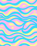 Pastel Waves Stars Design Rug