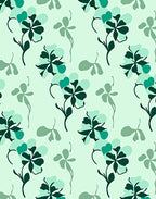 Mint Green Floral Vine Pattern Rug