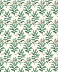 Earthy Green Leaf Pattern Rug