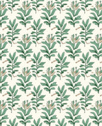 Earthy Green Leaf Pattern Rug