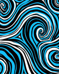 Electric Blue Swirling Wind Rug