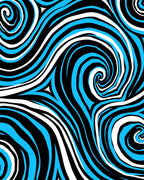 Electric Blue Swirling Wind Rug