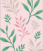 Pink Botanical Garden Leaf Harmony Rug
