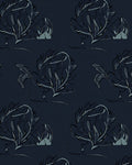 Dark Abstract Floral Sketch Design Rug