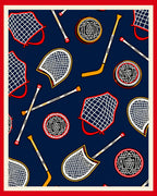 Sporty Hockey Puck And Net Design Rug