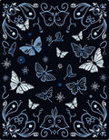 Midnight Blue Butterfly Meadow Rug
