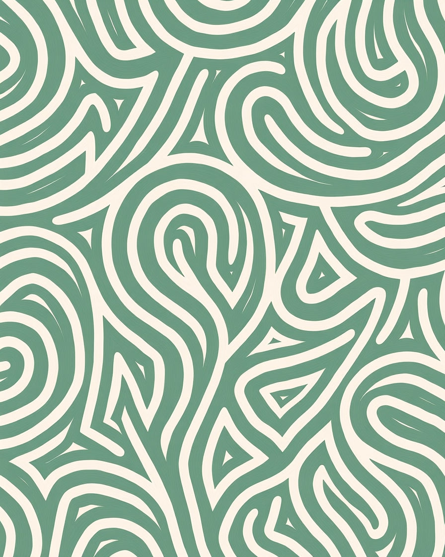 Abstract Curving Lines Pattern Rug