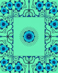 Floral Frame With Central Sunburst Design Rug