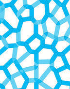 Abstract Blue Interlocking Lines Rug