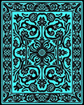 Bold Black Floral Symmetry Pattern Rug