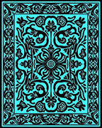 Bold Black Floral Symmetry Pattern Rug