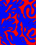 Bold Abstract Blue Red Swirl Pattern Rug