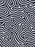 Abstract Black White Organic Lines Rug