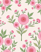 Pink Botanical Pattern Design Rug