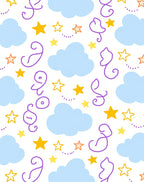 Playful Clouds And Stars Design Rug