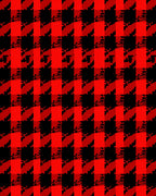Red Black Abstract Checkered Design Rug