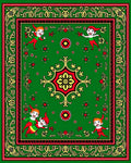 Green Red Yellow Elf Holiday Border Rug