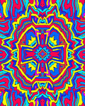 Vibrant Psychedelic Abstract Mandala Design Rug