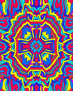 Vibrant Psychedelic Abstract Mandala Design Rug