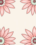 Retro Daisy Corner Pattern Rug