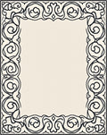 Classical Scrollwork Ornamental Border Design Rug