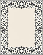 Classical Scrollwork Ornamental Border Design Rug