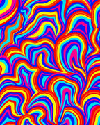 Abstract Rainbow Swirl Pattern Rug