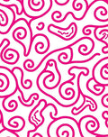 Bold Pink Swirl Abstract Design Rug