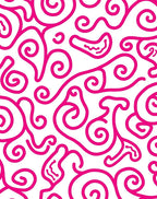 Bold Pink Swirl Abstract Design Rug