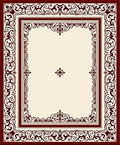 Ornate Floral Border Cream Rug